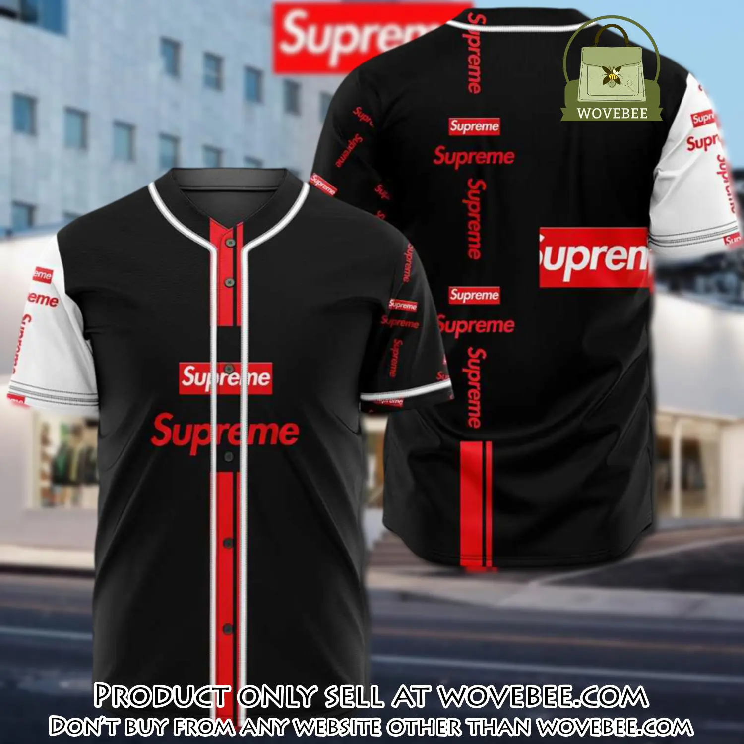 Supreme black baseball jersey shirt luxury bjs1236 wvb4621916